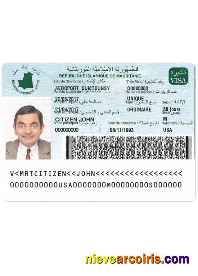 MAURITANIE visa version 2
